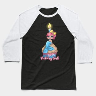 Mermaid Birthday Girl! Baseball T-Shirt